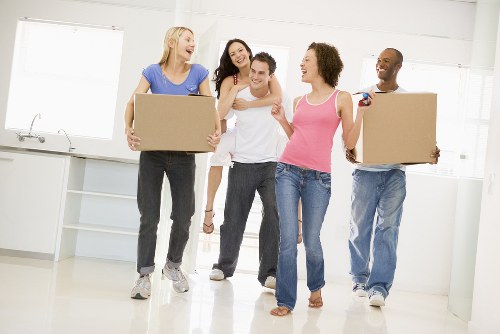 House removal team preparing a family move in Ruislip