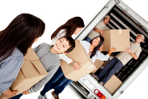 Removal van loading outside a Ruislip home