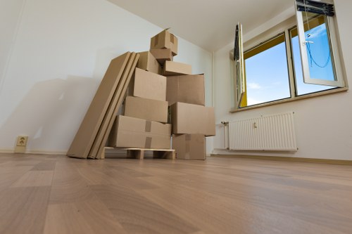 Movers team preparing items for a scheduled house move