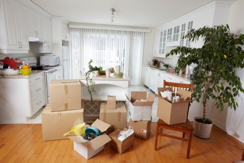 Unpacking and room setup service for a local move