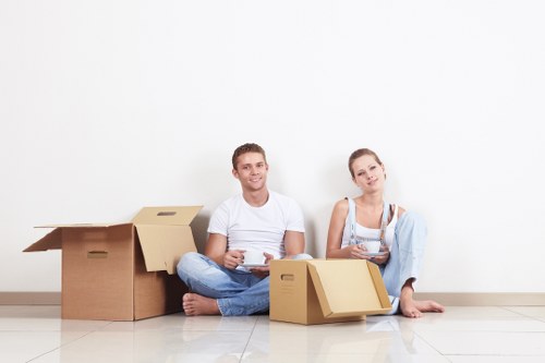 House removalists unloading belongings at a Ruislip property